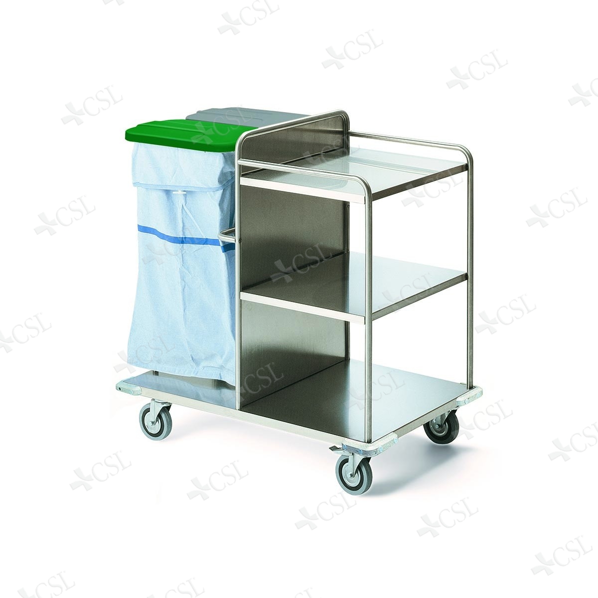 Carrello biancheria 2 sacchi e contenitore aperto acciaio - CSLmedical